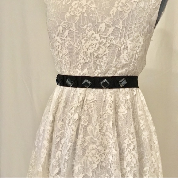 J. Crew Accessories - J Crew Black Smokey Gray Jeweled Sash/Belt